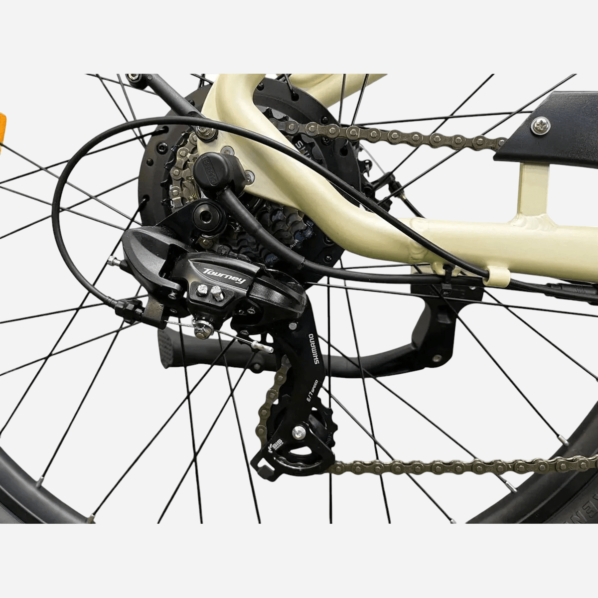 Titan E-Titan Pulse 29 — задній перемикач Shimano Tourney RD-TY300, касета, ланцюг