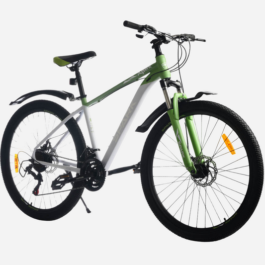 Гірський велосипед Spark APEX 27.5" білий з зеленим, вид спереду справа