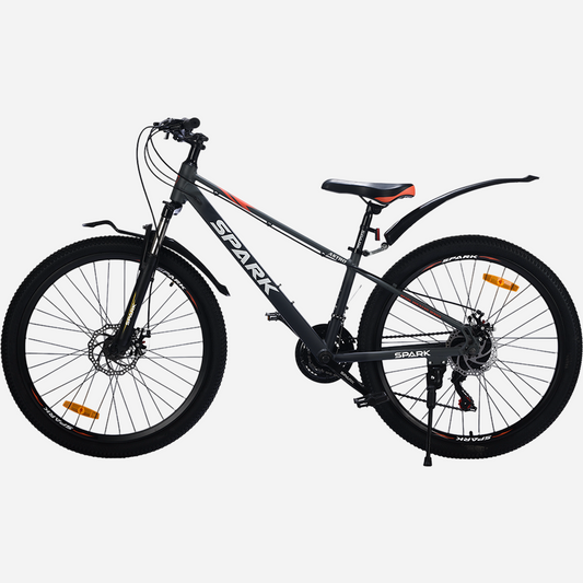 Гірський велосипед Spark ASTRO 26" сірий — вид з іншого боку, трансмісія SHIMANO 21 швидкість, підніжка в комплекті