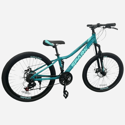 Гірський велосипед Spark TILL 24" алюмінієва рама 12", вид ззаду-збоку, трансмісія 21 швидкість