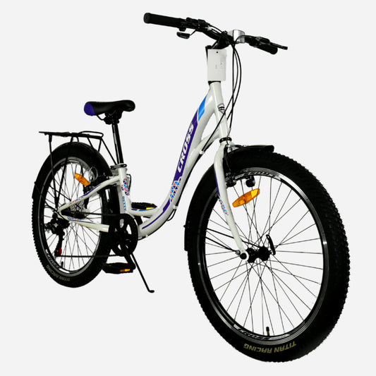 Cross Betty 24" дитячий велосипед для дівчинки, сталева рама 11", вид спереду