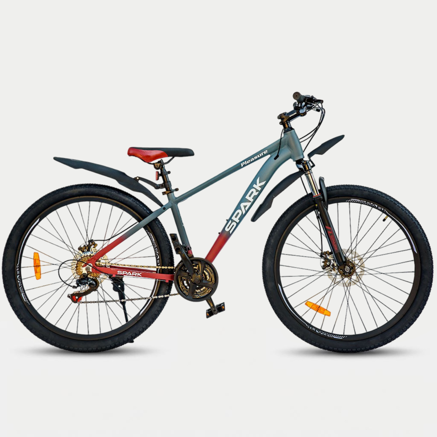 Гірський велосипед Spark PLEASURE 27.5" алюмінієва рама 15" сіро-червоний