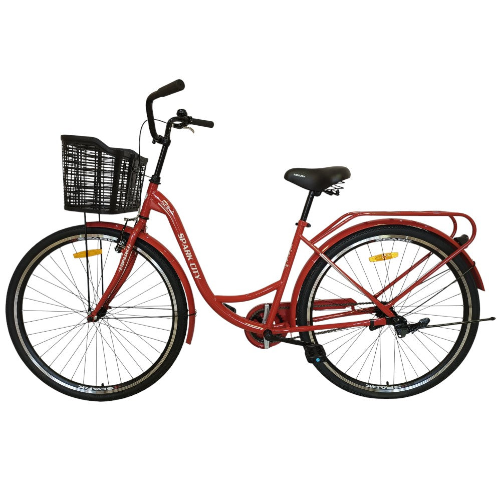Міський велосипед SPARK CITY SOLA 28" стальна рама 18", кошик