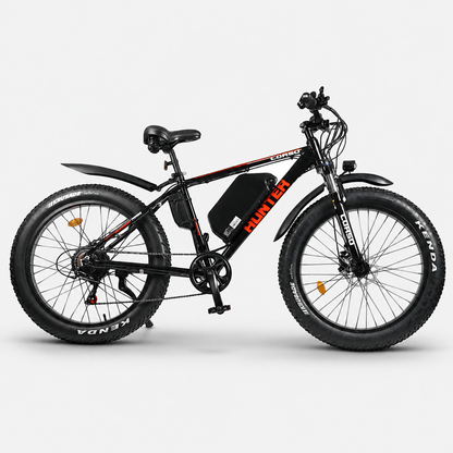 Електрофетбайк Corso HUNTER 26" 500W, вид збоку справа, шини KENDA, акумулятор на рамі