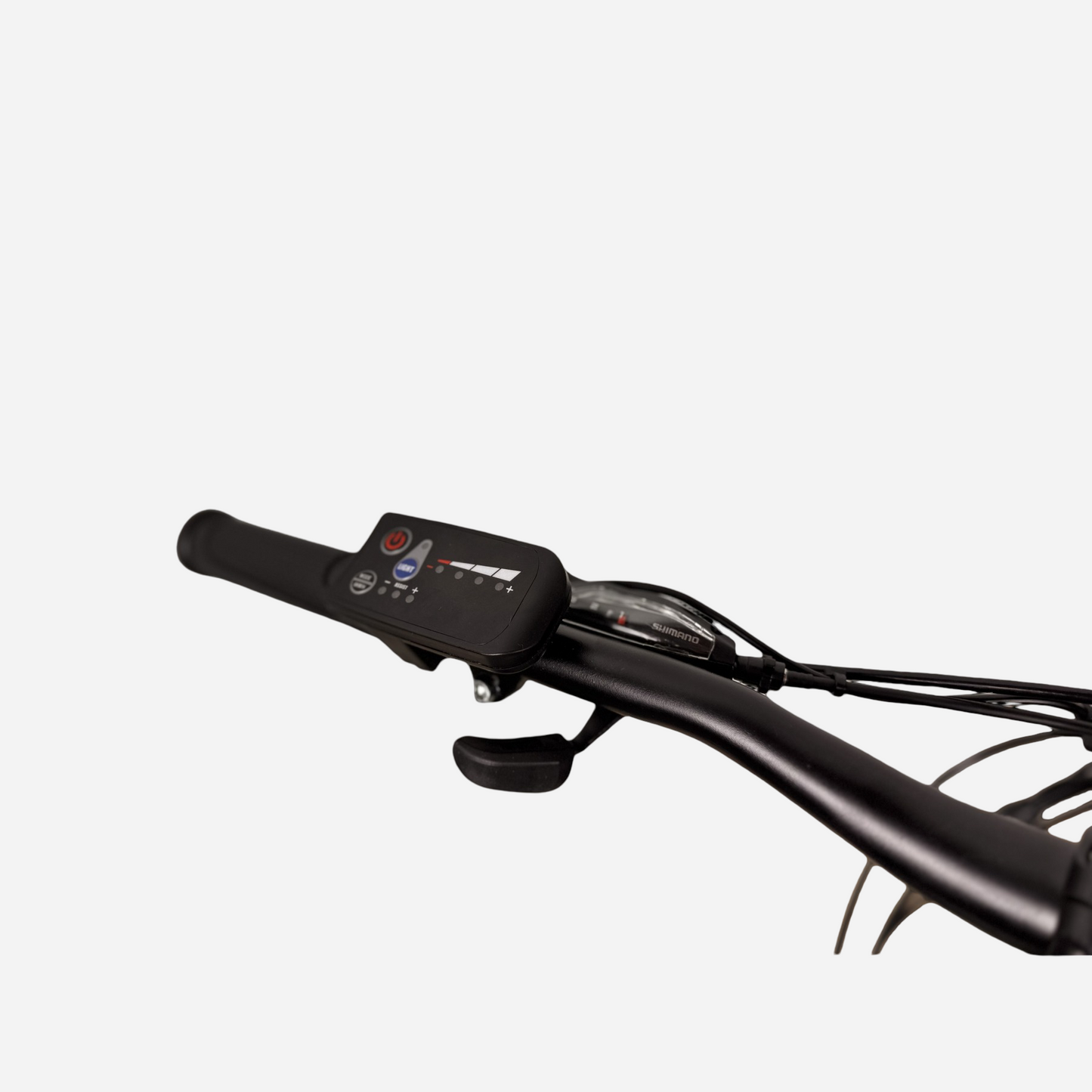 CrossBike Boxter 29" — кермо з дисплеєм, ручкою газу та манетками Shimano ST-EF500