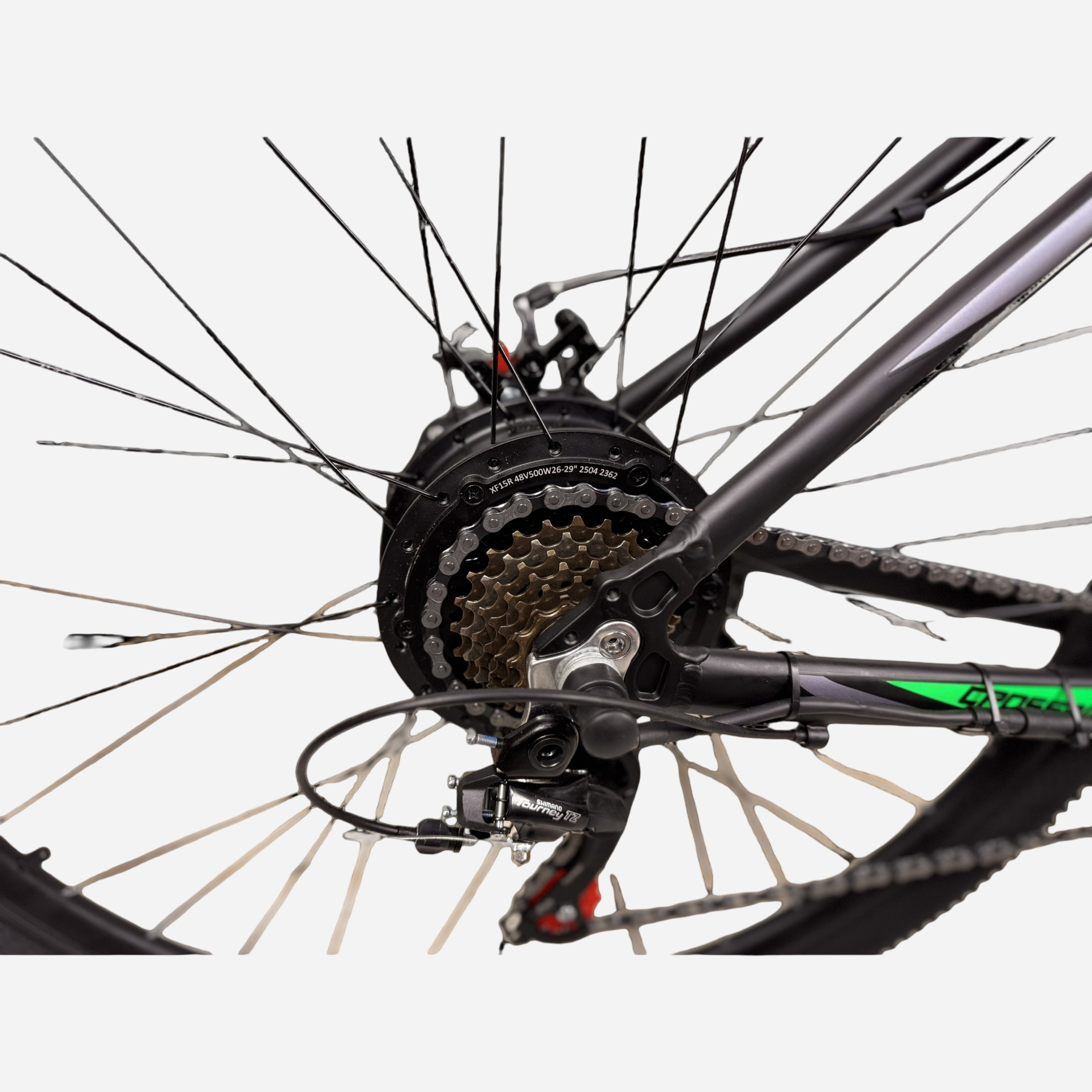 CrossBike Boxter 29" — заднє мотор-колесо 500W 48V та перемикач Shimano Tourney