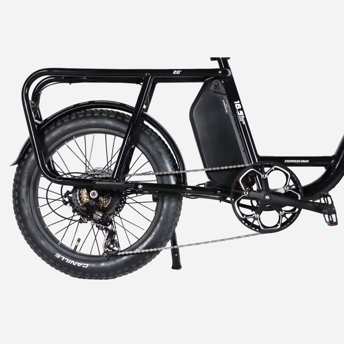 Dorozhnik ADAMANT DD FR — задня частина: трансмісія Shimano, дисковий гальмо, широкі покришки 3.0