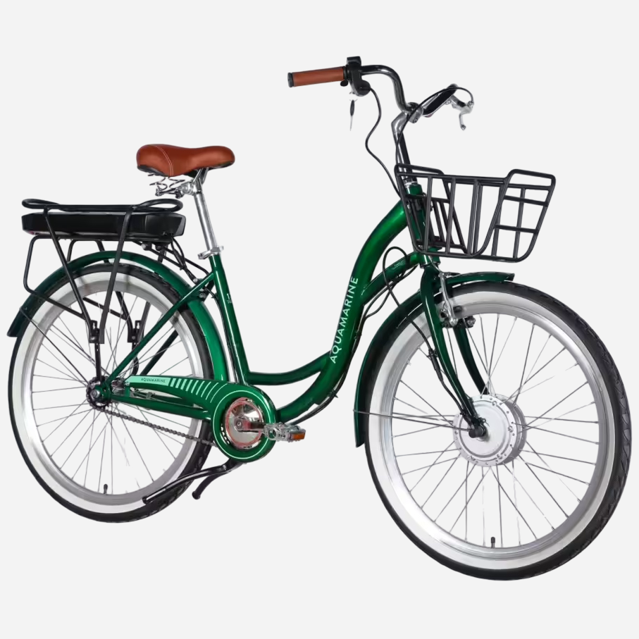 Електровелосипед Dorozhnik eAquamarine 26" сталева рама 17", 500W 36V 13Ah, до 45 км, кошик та багажник