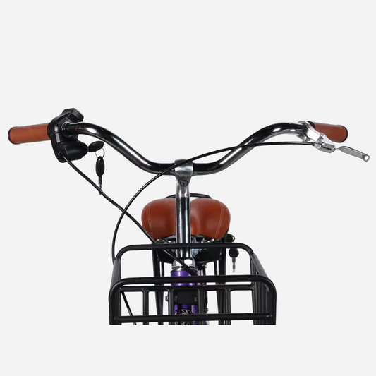 Кермо Dorozhnik eAQUAMARINE — ретро-стиль, коричневі грипси, ручка газу та гальмівна ручка