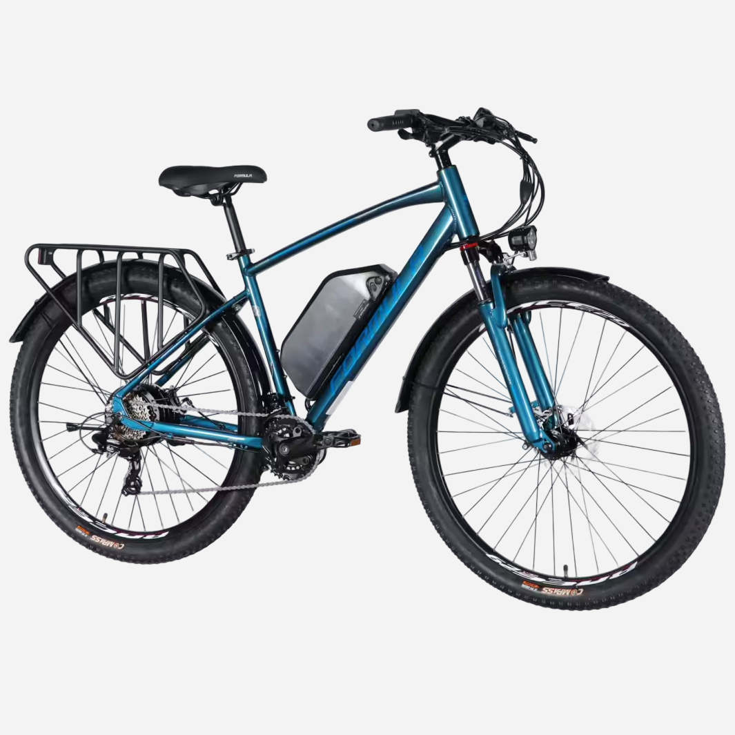 Formula eCURSOR MAN 29" темно-синій — вигляд збоку-спереду, повна комплектація з крилами та багажником