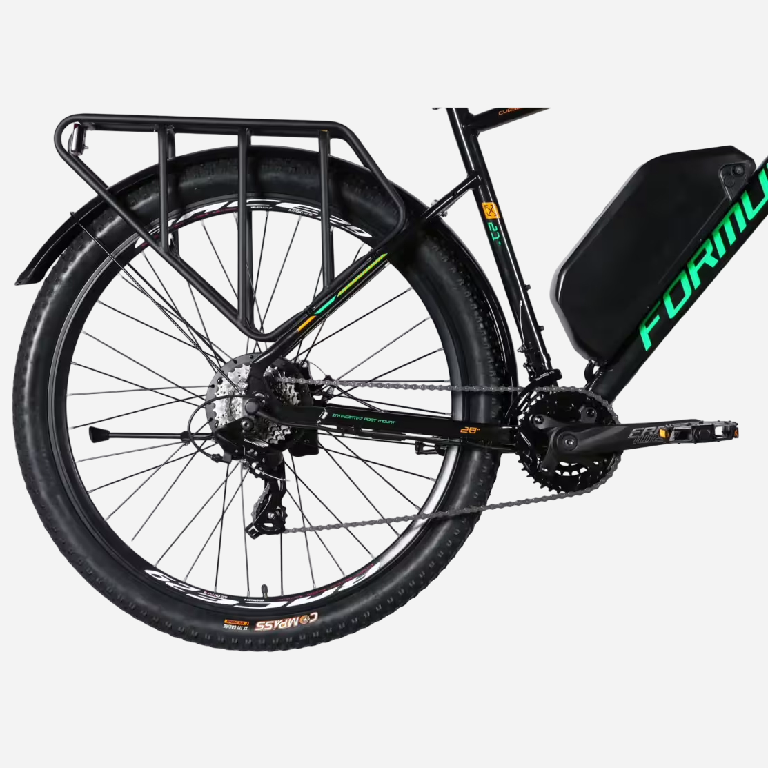 Formula eCURSOR MAN 29" — задня трансмісія 16 швидкостей Shimano RD-TX800, акумулятор 48В та багажник