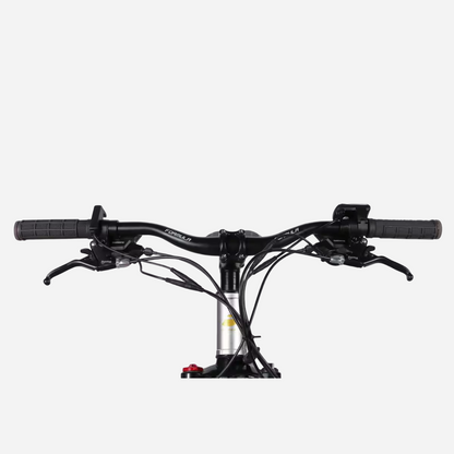 Кермо Formula eF-1 — вигляд спереду, руль 680 мм, манетки SHIMANO SL-M315, гальмівні ручки з обох боків