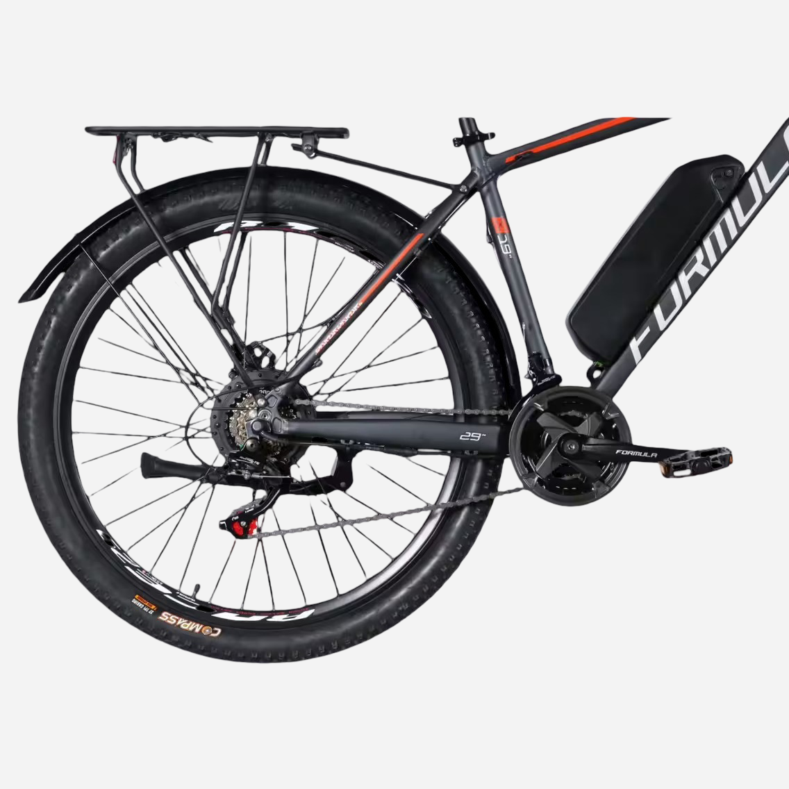 Заднє колесо 29" електровелосипеда Formula Emotion Plus з касетою SHIMANO та багажником
