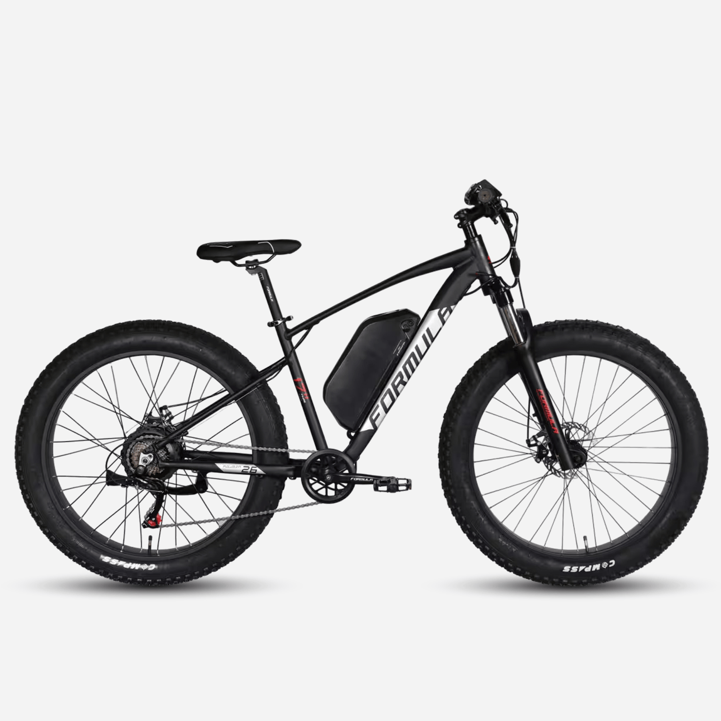 Електровелосипед Formula ePALADIN 26" чорний, вид збоку, алюмінієва рама 17"