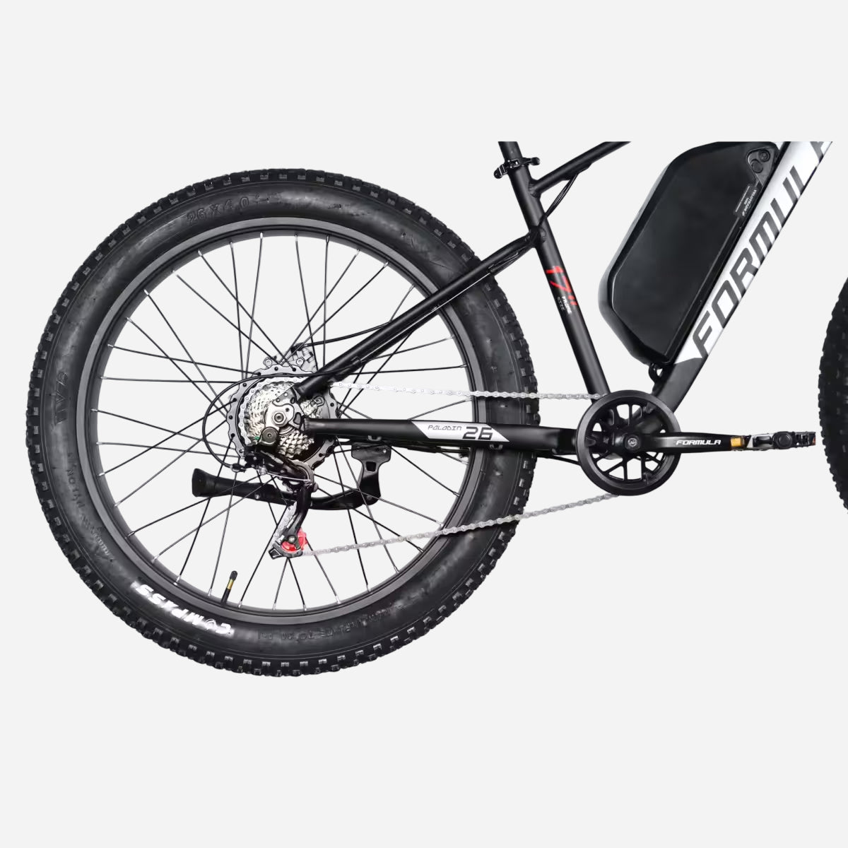Задня трансмісія Shimano 7 швидкостей та мотор-колесо електровелосипеда Formula ePALADIN 26"