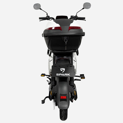 Електровелосипед SPARK EVO — вид ззаду, задній кофр, складні підніжки, логотип SPARK