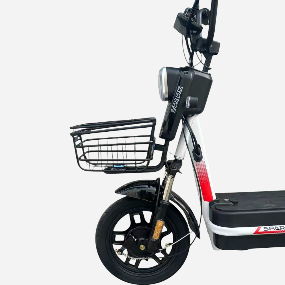 Електровелосипед Spark BUDDY 14" — передня фара, металевий кошик та амортизаційна вилка