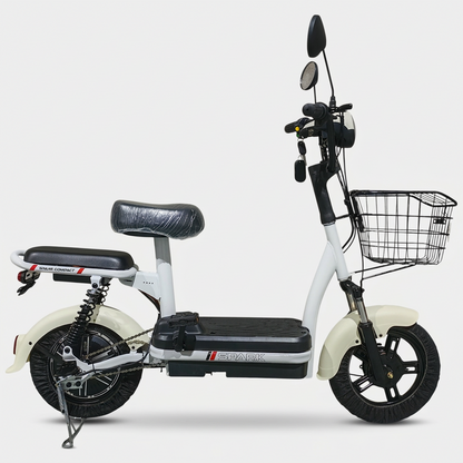 Електровелосипед SPARK COMPACT 14" 400 Вт бежевий — вид справа, загальний план