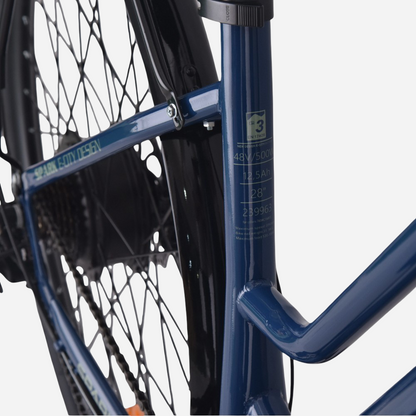 Spark E-CITY EASY GO 28" — технічна наклейка на рамі: 48V/500W, 12,5Ah, 28", SKU 239963