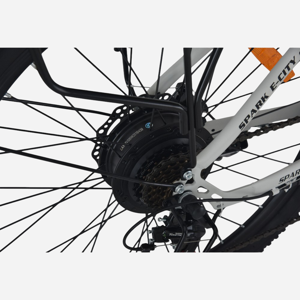 Spark E-CITY EASY WAY — задній мотор-колесо 500W, касета Shimano Tourney, дискове гальмо