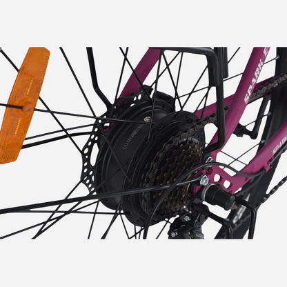 Spark E-CITY EASY WAY 28" — задній мотор-колесо 500W, касета Shimano 7 швидкостей, дискове гальмо, відбивач