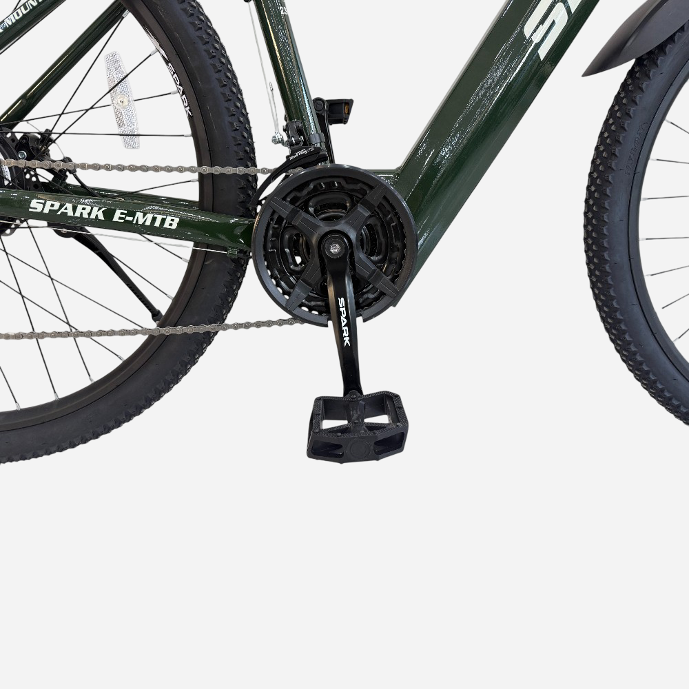 Каретка та педаль електровелосипеда Spark E-MTB GHOST 29" — шатун Spark, зірочка з захистом, алюмінієва рама