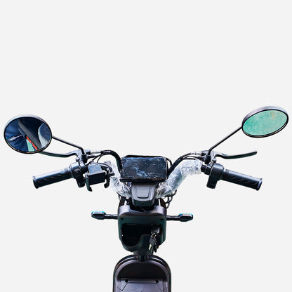 Електровелосипед SPARK R-7 — вид зверху на руль: LED-дисплей, дзеркала заднього виду, ручки керування