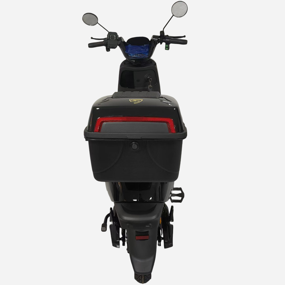 Електровелосипед SPARK RUN 14" вид ззаду, задній кофр зі стоп-сигналом та логотип SPARK