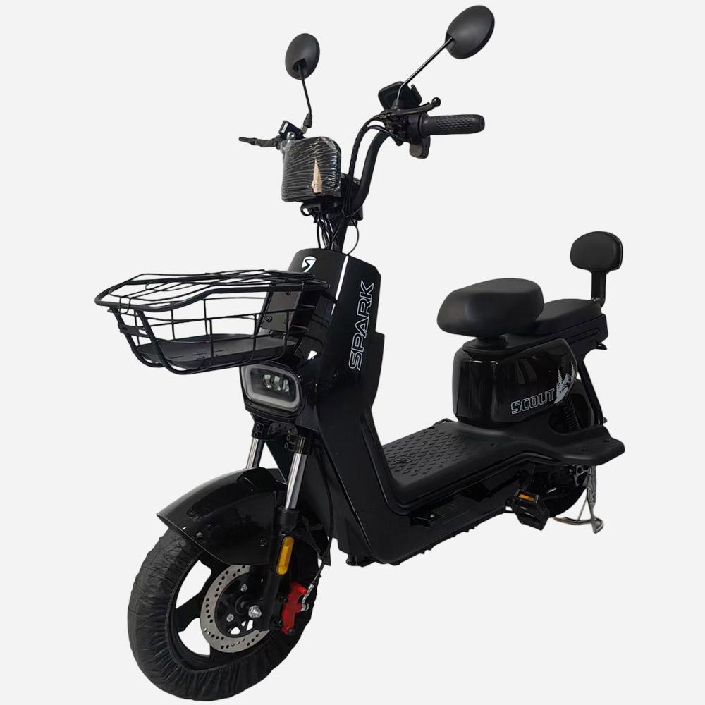 Електровелосипед SPARK SCOUT 14" чорний, LED-фара та дискове гальмо, вид зліва