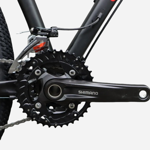 Cronus BATURO 520 — система шатунів Shimano FCMT500 з подвійною зірочкою та передній перемикач