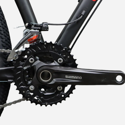 Cronus BATURO 520 — система шатунів Shimano FCMT500 з подвійною зірочкою та передній перемикач
