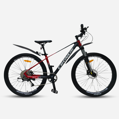 Гірський велосипед Cronus Hurricane 27.5" чорно-червоний, вид збоку