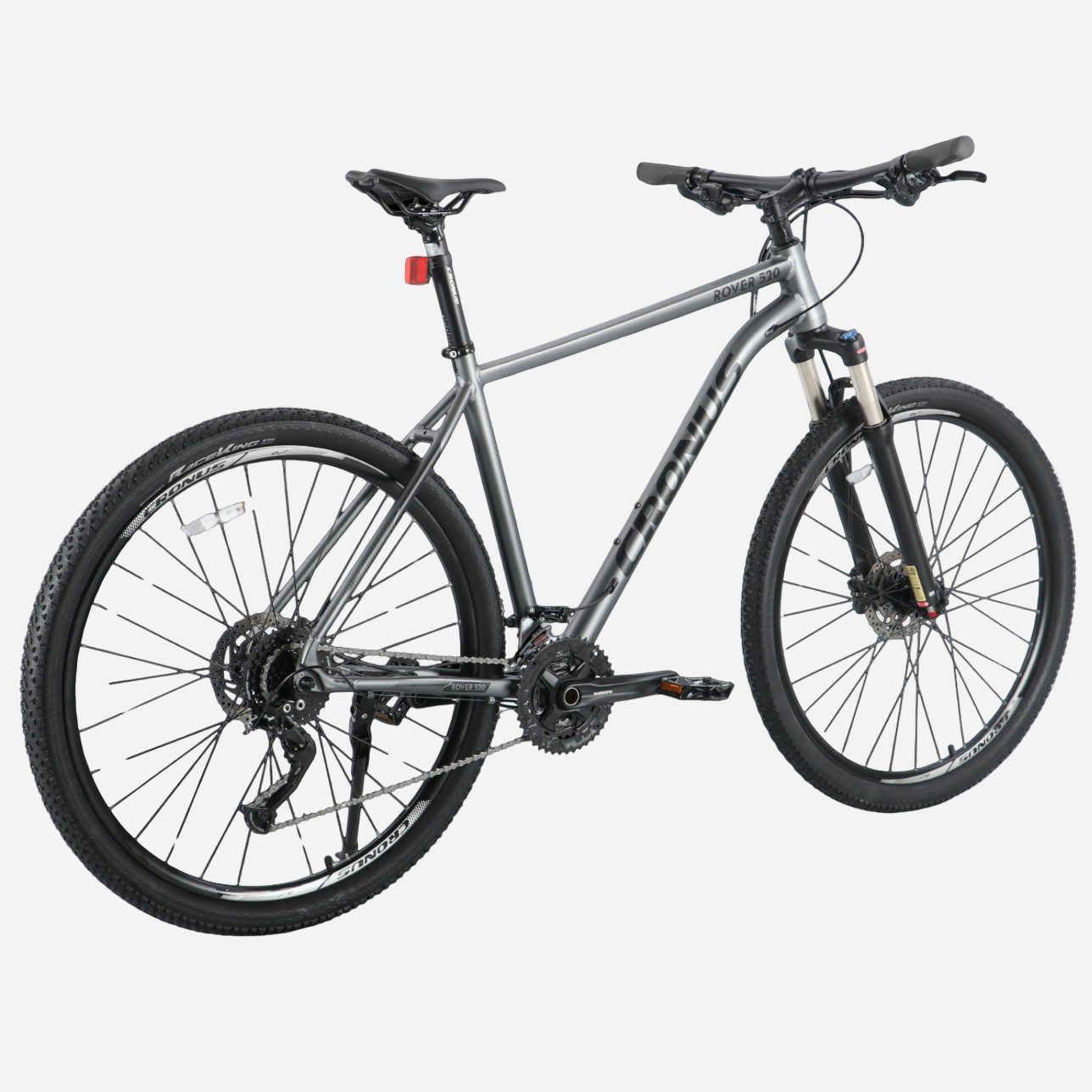 Cronus ROVER 520 29" — вид ззаду-збоку з трансмісією Shimano та покришками Continental RaceKing