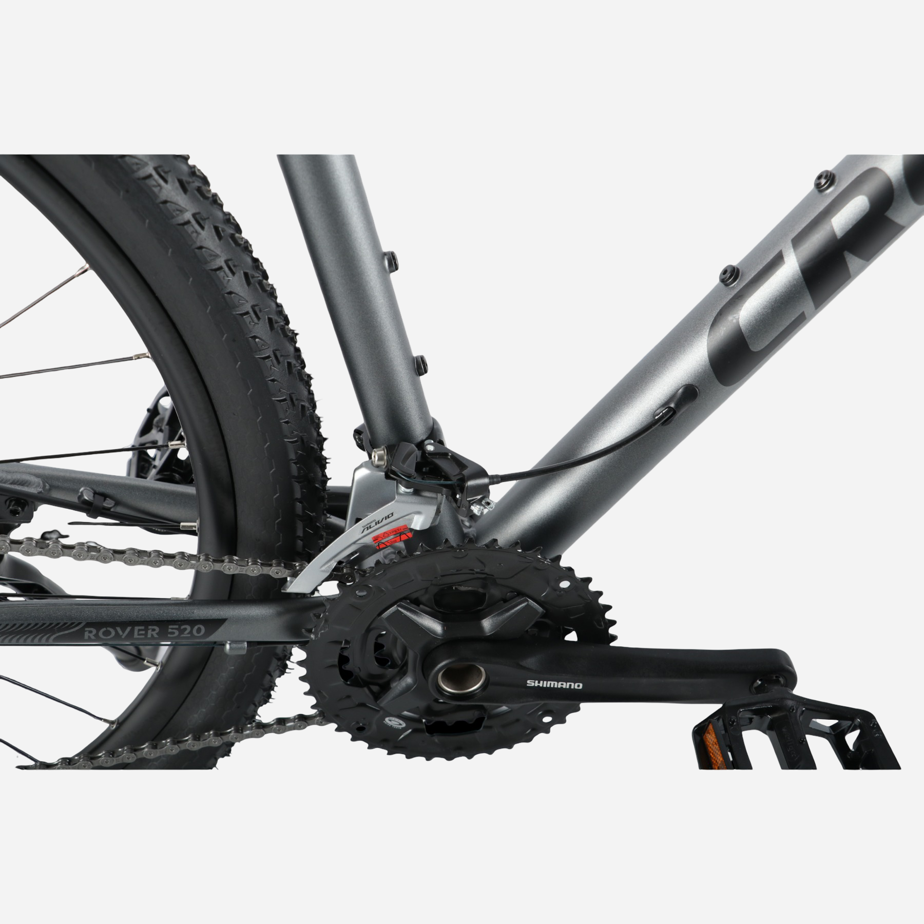 Cronus ROVER 520 — передній перемикач Shimano FD-M3100 та система шатунів збоку рами