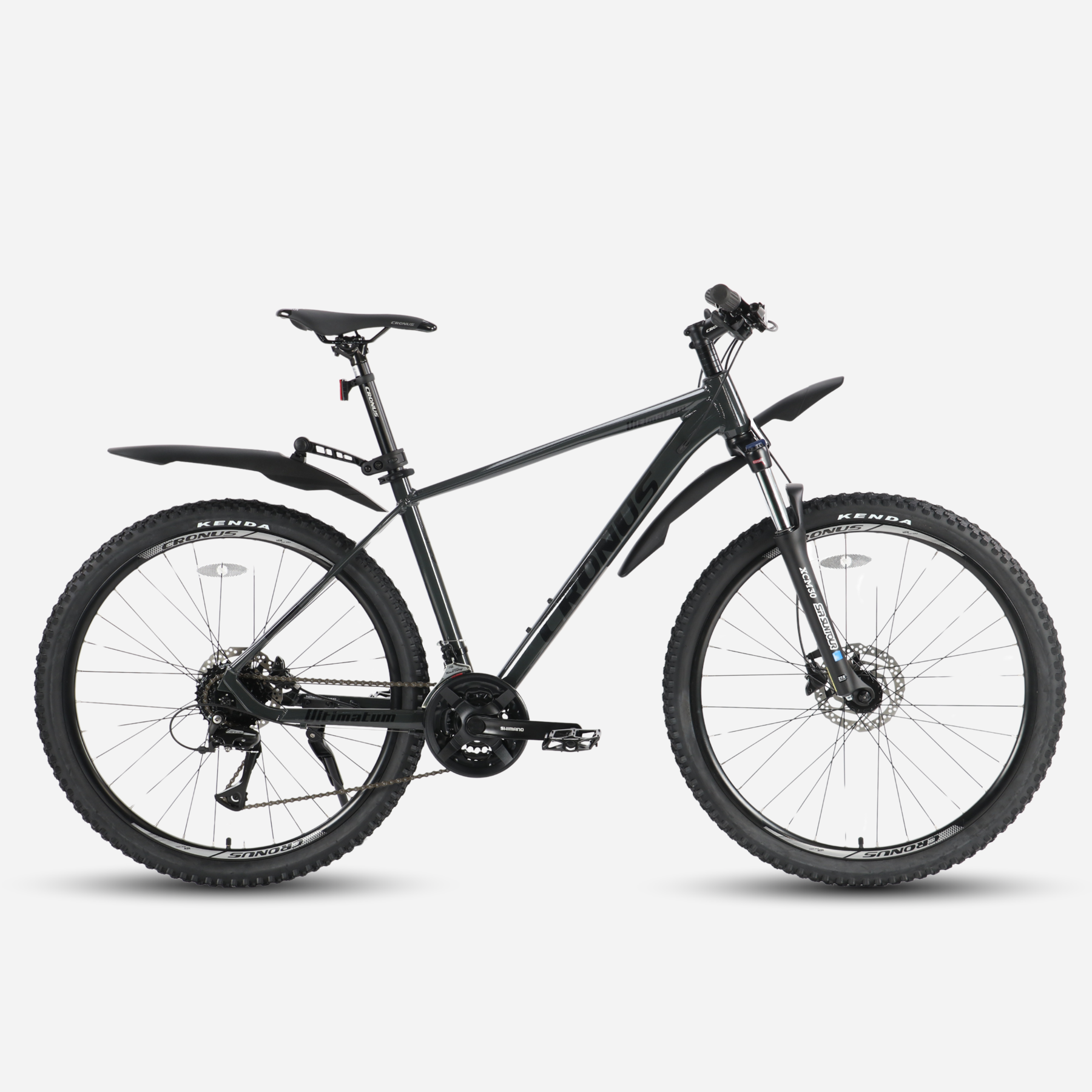 Гірський велосипед Cronus Ultimatum 27.5" чорний з крилами та підніжкою — вид збоку