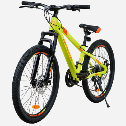 Гірський велосипед Spark FLEX 24" алюмінієва рама 12" — вид спереду збоку, трансмісія SHIMANO