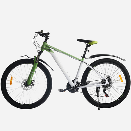 Гірський велосипед Spark APEX 27.5" сталева рама 17" білий з зеленим, лівий профіль
