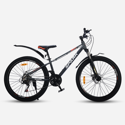 Гірський велосипед Spark ASTRO 26" сірий — вид збоку, алюмінієва рама 13", дискові гальма, амортизаційна вилка