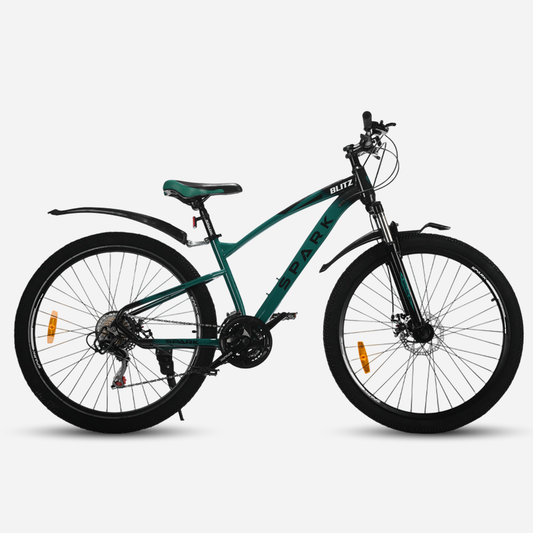 Гірський велосипед Spark BLITZ 27.5" сталева рама 15" — вид збоку, задній перемикач Shimano, касета 7S та широкі покришки 27.5×2.125