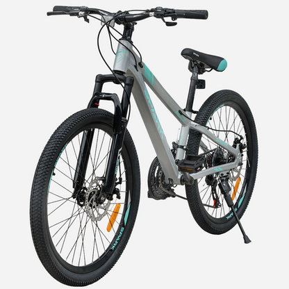 Гірський велосипед Spark FLEX 24" алюмінієва рама 11" — вид спереду збоку, дискові гальма 160 мм