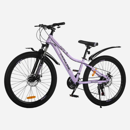 Гірський велосипед Spark FURY 26" сталева рама 13" — вид зліва, дискові гальма та підніжка