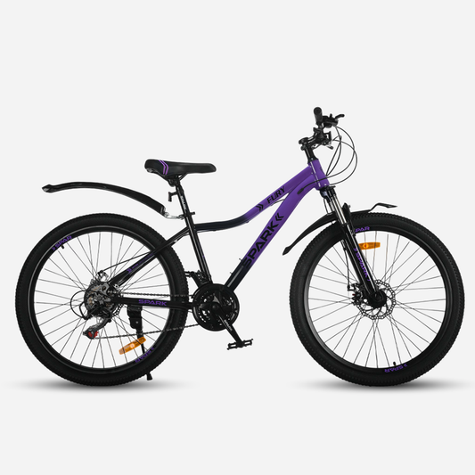 Гірський велосипед Spark FURY 26" сталева рама 15" — вид збоку, колір фіолетовий з чорним