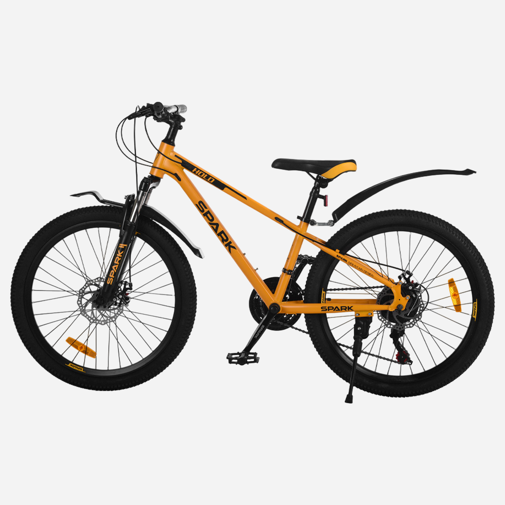 Spark HOLD 24" — вид збоку, задній перемикач Shimano TZ500 та широкі покришки 24×2.35