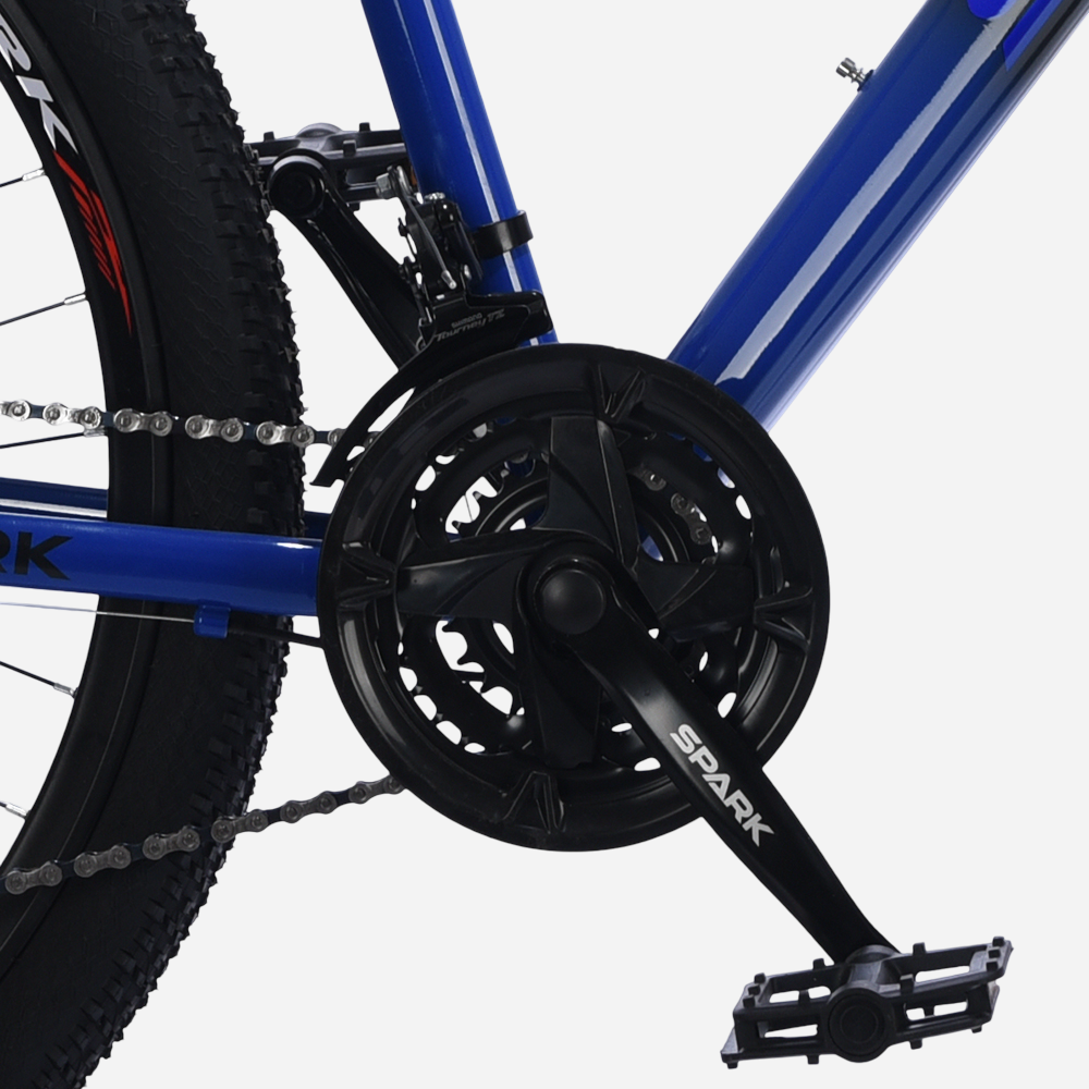 Система шатунів Spark LINE 27.5" MTB, каретка та педаль, синя алюмінієва рама, ланцюг SHIMANO