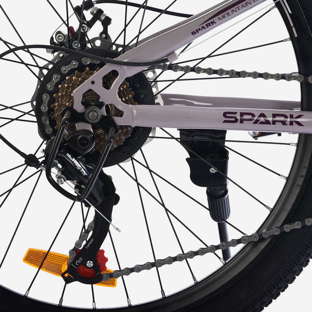 Задній перемикач Shimano TZ500 велосипеда Spark LINK 24" — тріскачка 7S, ланцюг, підніжка, світловідбивач