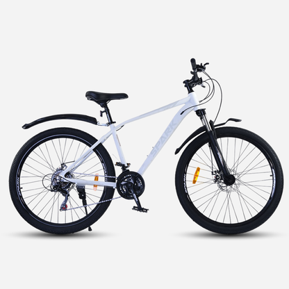 Гірський велосипед Spark LOFT 27.5" білий, вид збоку — алюмінієва рама, дискові гальма, крила