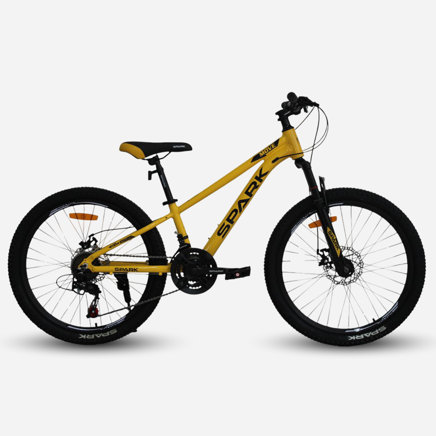 Гірський велосипед Spark MOVE 24" жовтий, вид збоку справа