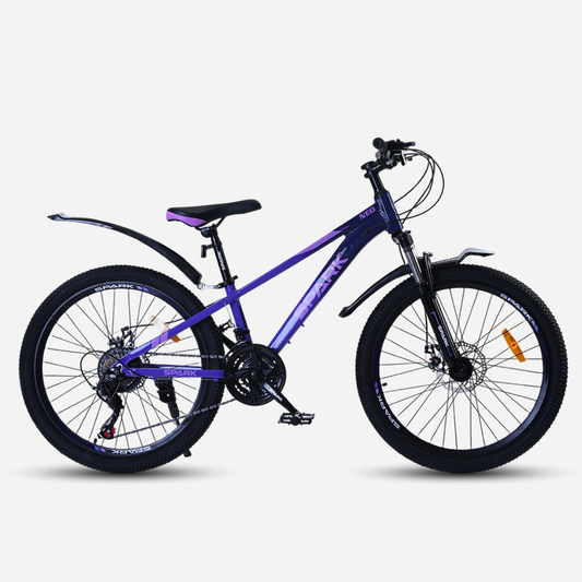 Гірський велосипед Spark NEO 24" фіолетовий — вид збоку, дискові гальма, трансмісія Shimano