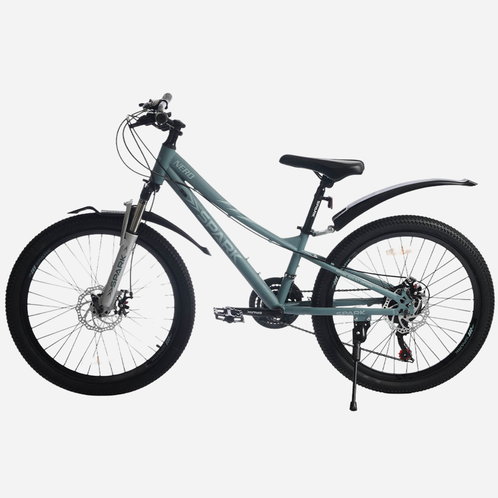 Підлітковий велосипед Spark NERO 24" MTB хардтейл — вигляд з лівого боку, темно-бірюзовий