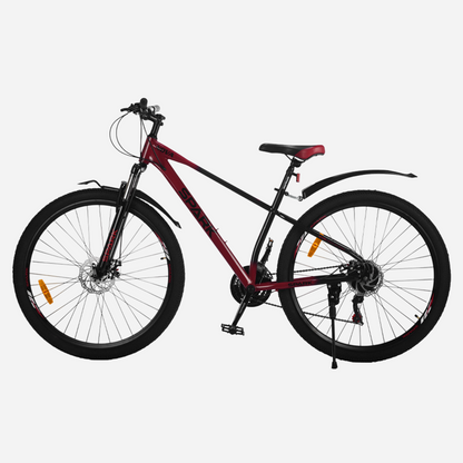 Гірський велосипед Spark NOVA 29" сталева рама 17" — вигляд збоку, колір чорно-бордовий